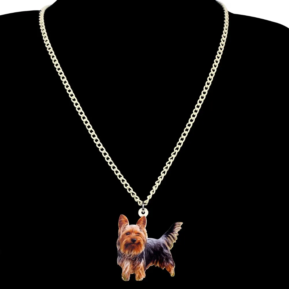 Акриловое ожерелье WEVENI с изображением йоркширской собаки подвеска цепочка