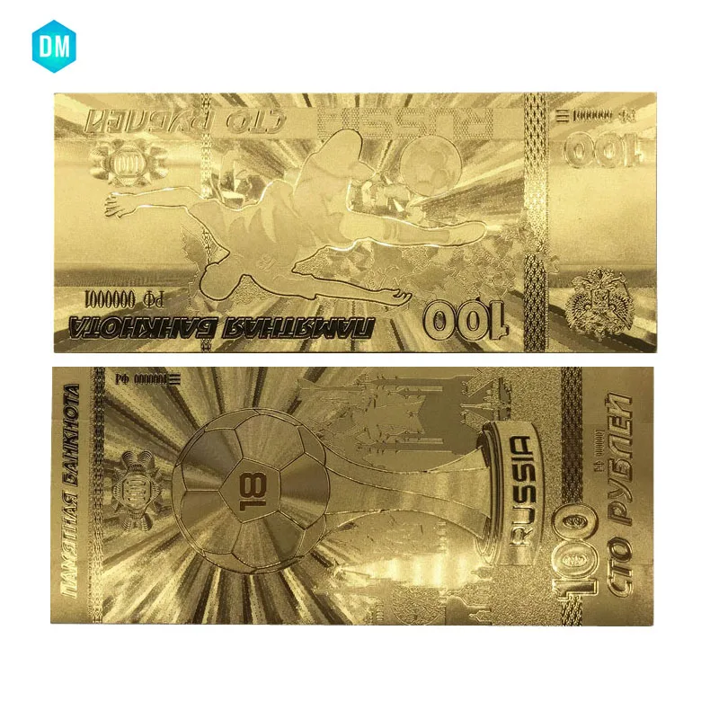 Оптовая продажа 2000 шт./лот цена на российские банкноты ЧМ 100 рублей золотые 24 К