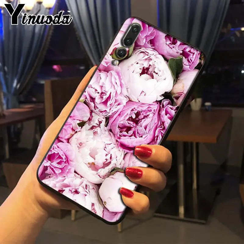 Yinuoda розовый цветок пион на вазе Мягкий силиконовый чехол для телефона huawei p20 pro