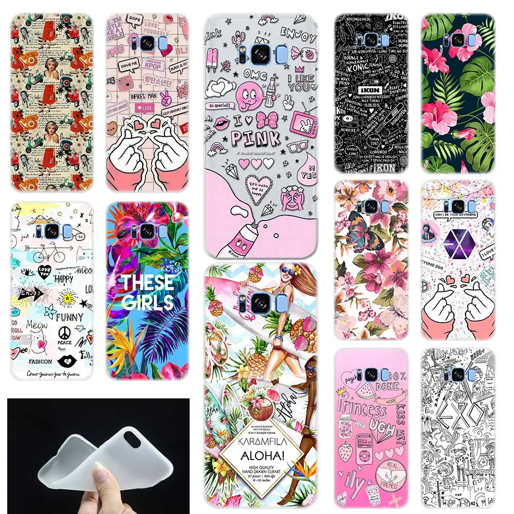 Тканевые плакаты Aloha для девочек чехол из ТПУ Samsung Galaxy S7Edge S8 S9 S10 S11 S20 S21 Plus Lite E Ultra Etui