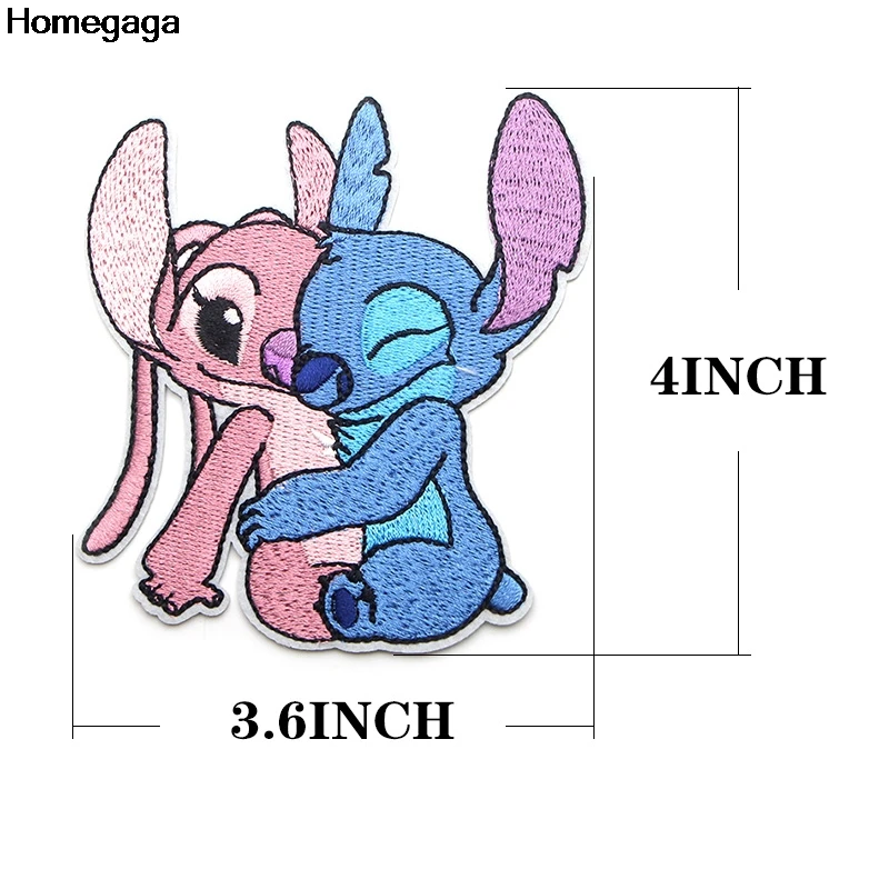 Homegaga Lilo Стежка пара вышитые железные нашивки значки лоскутное шитье куртка с аппликацией рюкзак значки-наклейки D1994