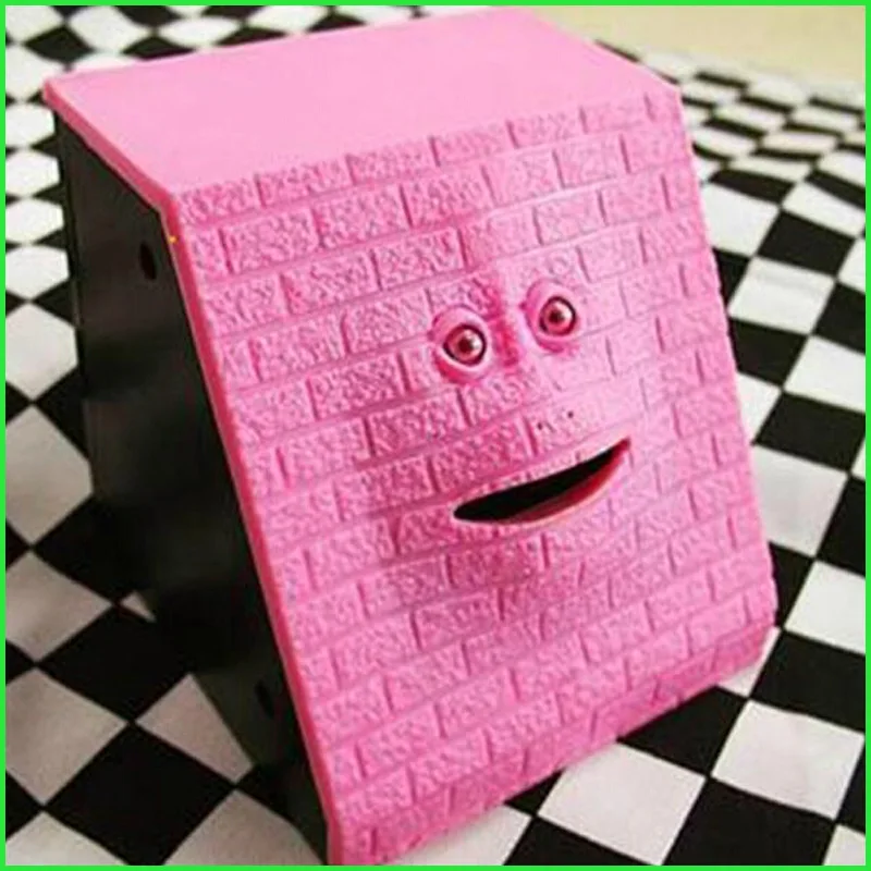 pink brick Автоматическая сенсорная симпатичная лицевая банка, копилка alcancia creativas hucha, копилка, копилка, монета, коробка для еды, подарок для детей - Цвет: pink brick