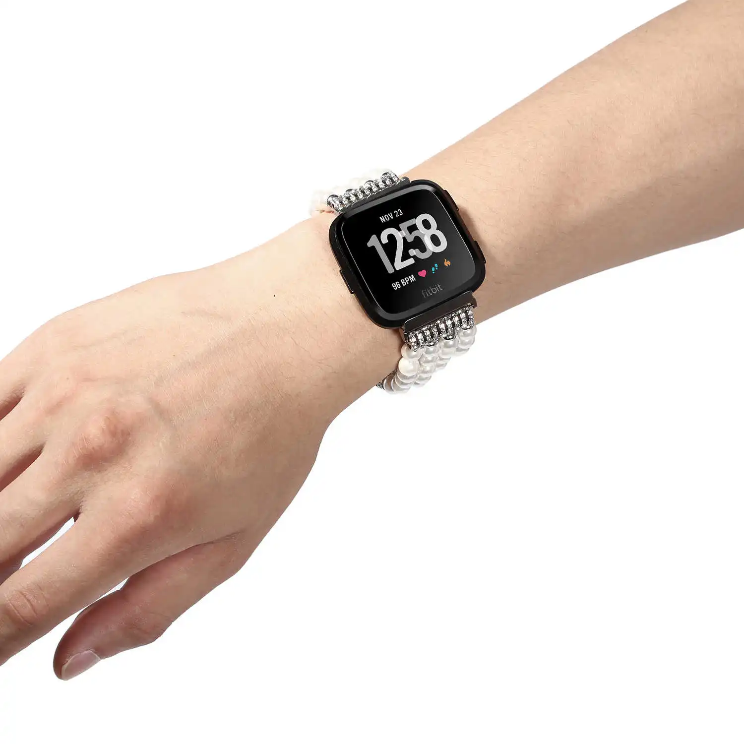 Роскошный ремешок с жемчужными бусинами для Fitbit Versa сменный часов блестящие