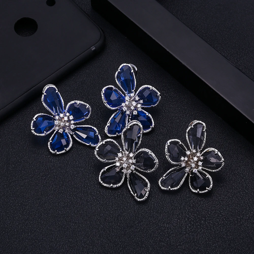 Janekellyfashion серьги в форме цветка для женщин аксессуары с полным кубическим