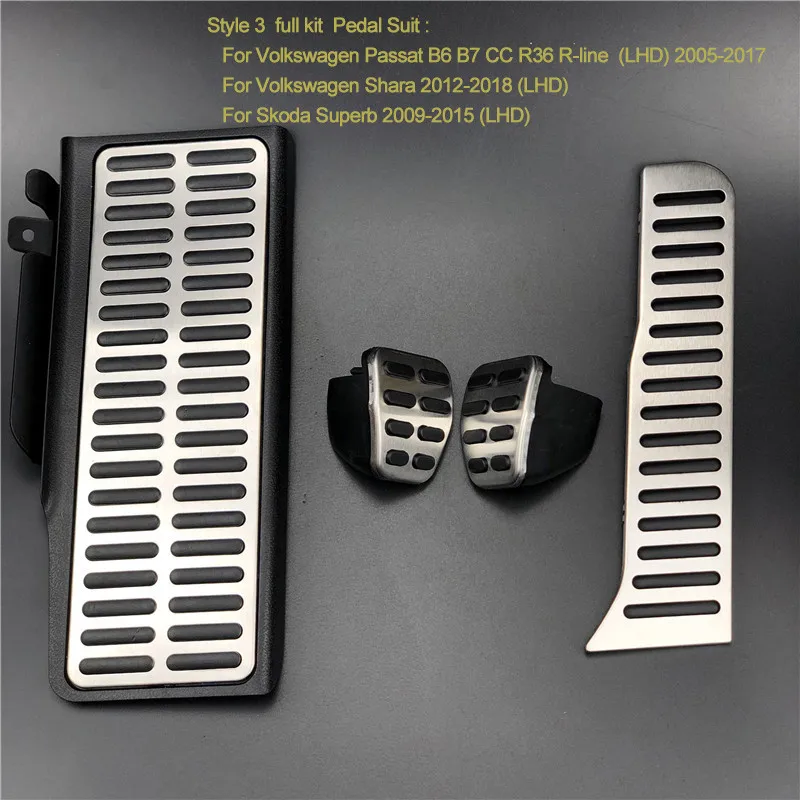 style 3 MT 4pcs Автомобильные аксессуары, подножка, газ, педаль тормоза, педаль сцепления для Skoda Octavia A5 Yeti Superb для сиденья Altea Leon Toledo - Название цвета: style 3 MT 4pcs