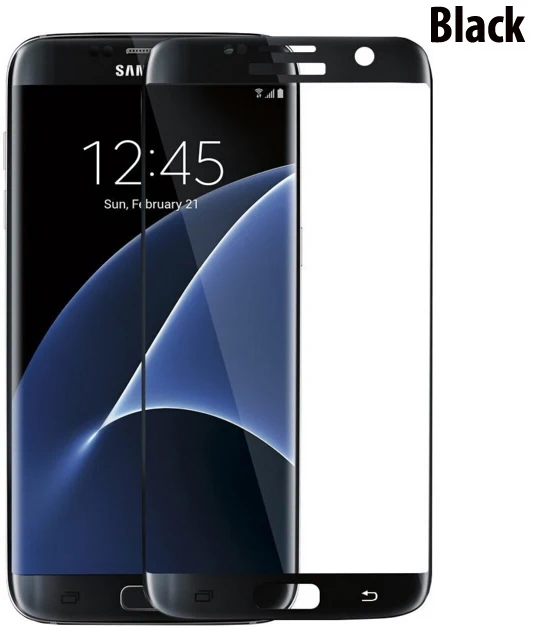 Защитное стекло закаленное 0 3 мм для Samsung Galaxy S7 Edge черный золотой серебристый