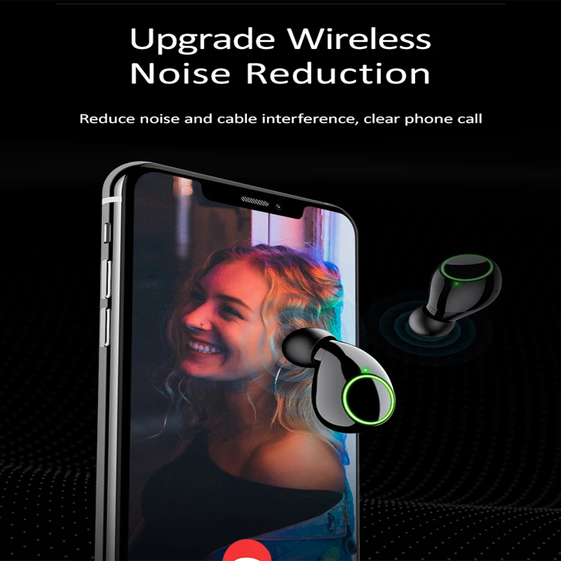 Usams US-LI001 TWS Wireless bluetooth 5.0 Earphone Stereo Smart Touch Noise Reduction Bilateral Call Earbus with Charging Box