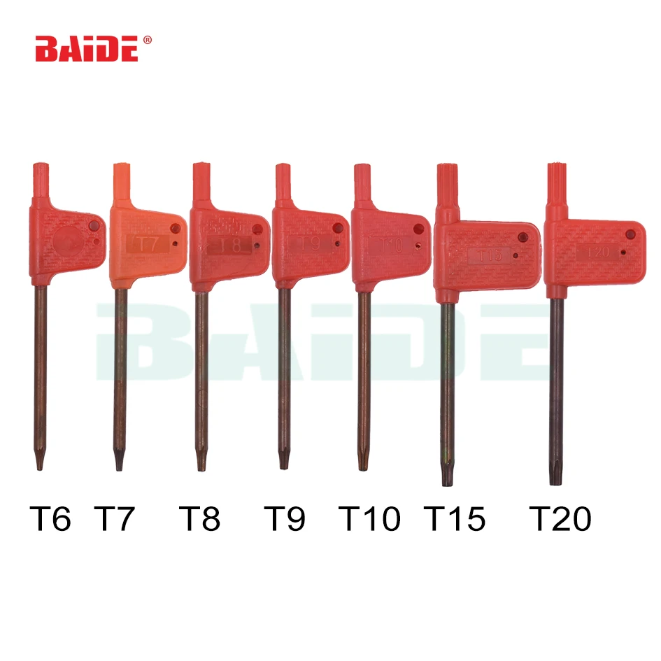 Отвертка Ключ Torx T6 T7 T8 T9 T10 T15 T20 маленькие отвертки с красным флагом инструменты 200