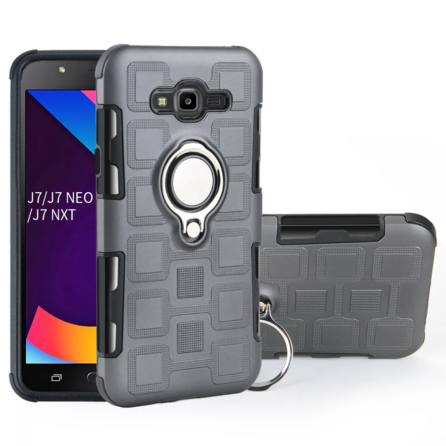 Чехол для samsung Galaxy J7 Neo Nxt J7 Max Plus J7 Core J7 Prime Силиконовый противоударный бронированный чехол для телефона задняя крышка чехол-подставка с кольцом