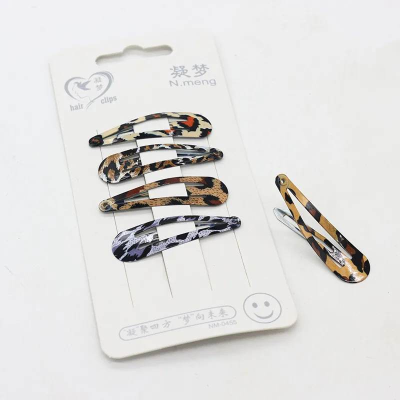 5 шт./компл. Ретро леопардовые женские заколки для волос девочек Нескользящие