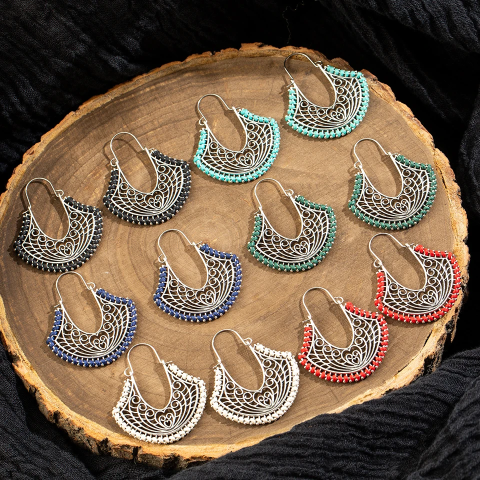 EXYNLON 2019 NEW Openwork earrings Fashion woman's and girl's jewelry color Metal Material Geometric shape trend | Украшения и