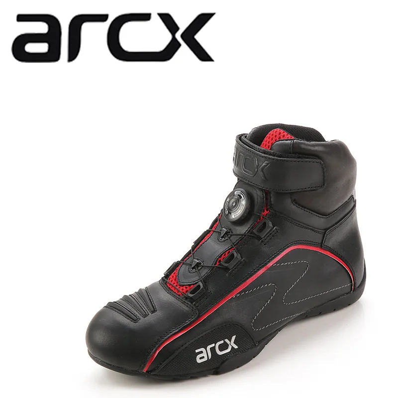 

ARCX Motorcycle Racing Leather Shoes Moto Ankle Protection Boots Motorbike Biker Chopper Motorboats Shoes for Men Women Botas