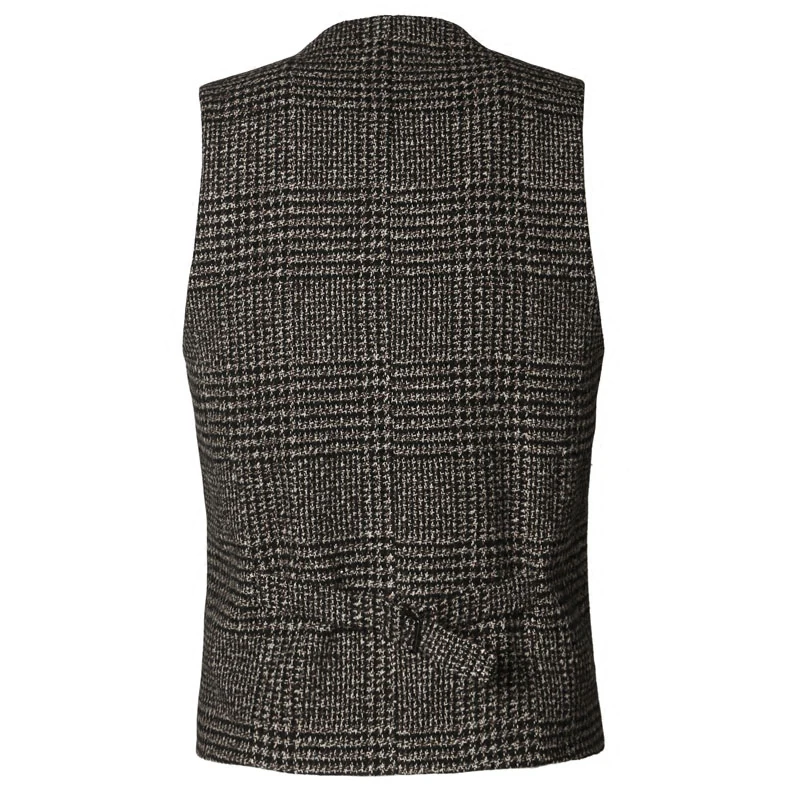 2018 new Men waistcoat winter retro plaid slim lapel woolen vest Mens England style vintage suit fashion brand design | Мужская одежда