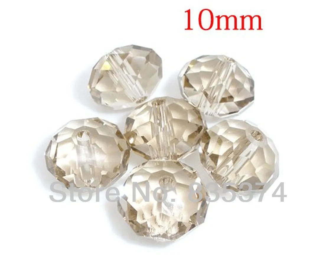 

Free shipping!400 pcs Champagne color Cut & Faceted Glass Beads.Spacer Beads 10mm