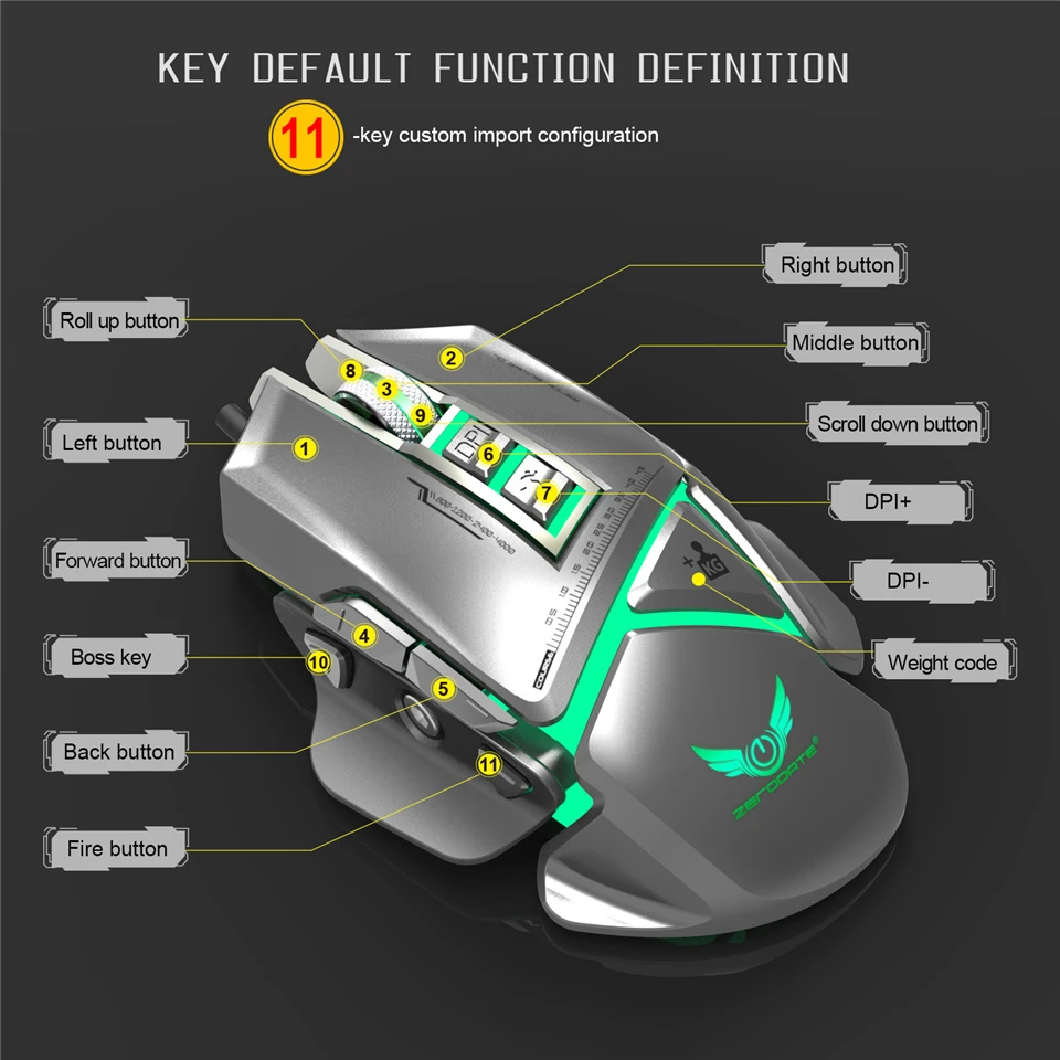 Профессиональная игровая мышь 3200 DPI 1 5 м USB Настольная Gamer Macro Definition 4 уровня