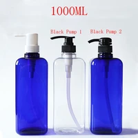 1000ml x 10 square plastic bottle with duckbill pump1000cc empty cosmetic container shampooshower gellotion sub bottling