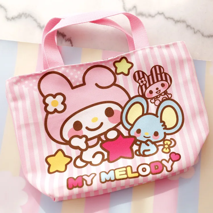 Мультяшная Hello Kitty Melody Cinnamoroll pompomprin Dog Холщовая Сумка для покупок женская сумка на плечо Детская сумка для обеда Эко сумка-тоут