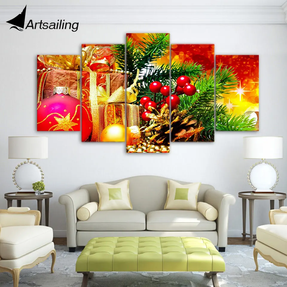 

ArtSailing 5 piece canvas art HD print Christmas gift painting christmas decorations for home wall art free shipping up-2184B