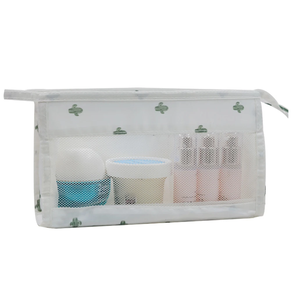 Simple Storage Bag Zipper Pouch Mesh Travel Unique Hanging Portable Washing Large Organizer Fashion Makeup | Дом и сад