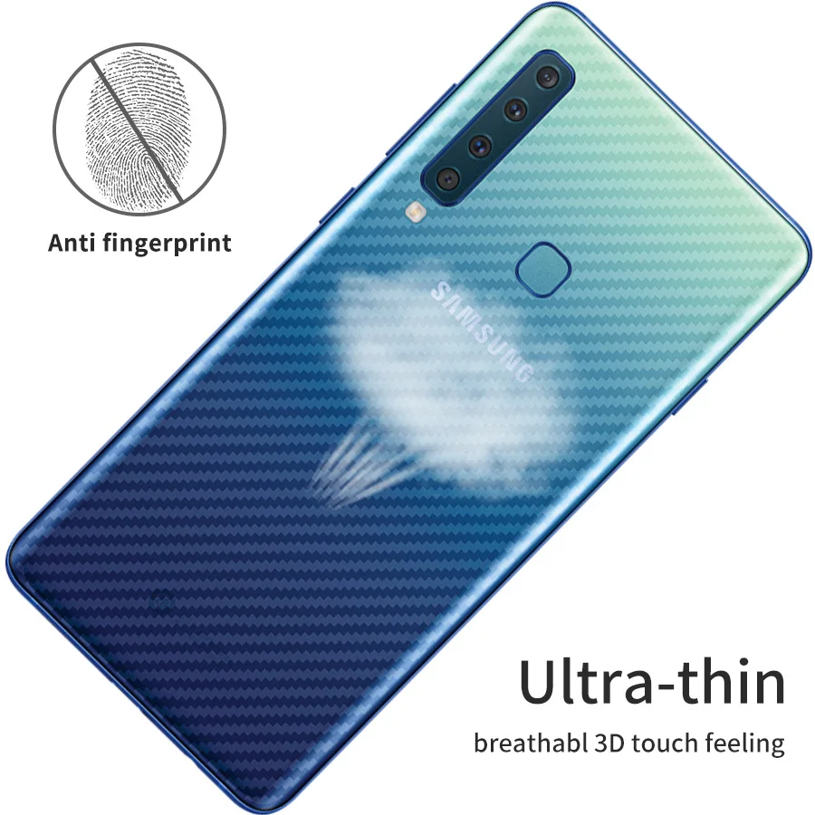 3D защита для задней панели из углеродного волокна Samsung Galaxy A3 A5 A7 A8 A9 A6 2017 2018 2019
