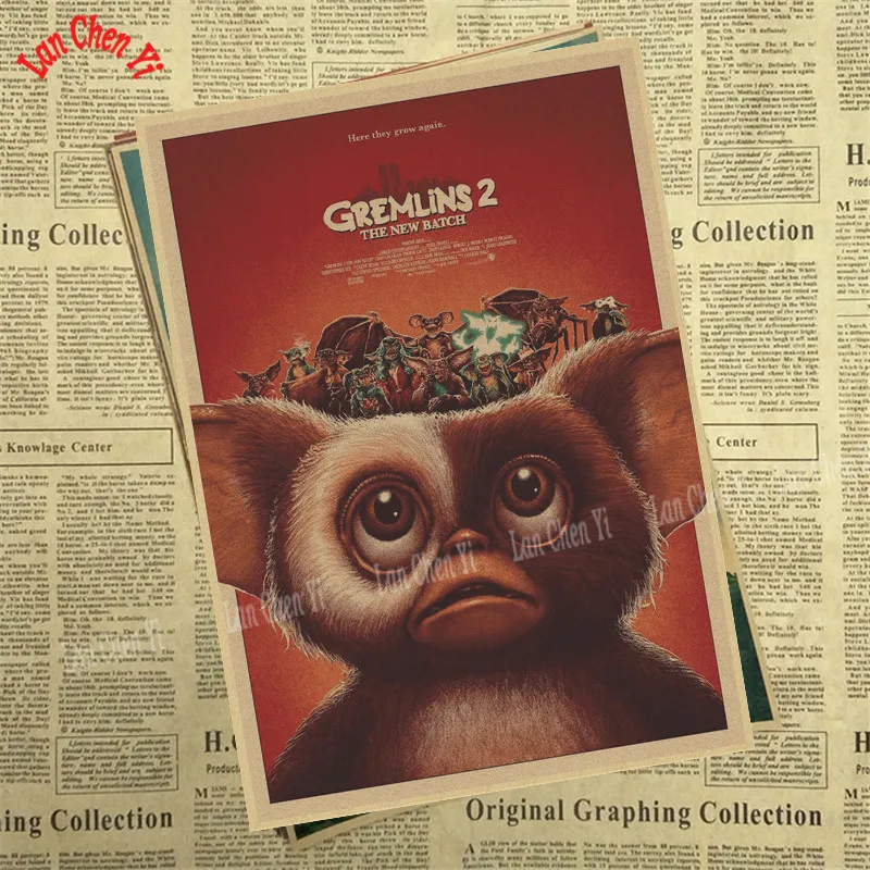 Лиловый Gremlins Фэнтези фильм ужасов крафт бумага Плакат кафе высокое качество печати рисунок ядро декоративная живопись - Цвет: Лиловый