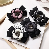 bowknot hair clip headdress camellia rhinestone spring clip hairpin headwear handmade hari accessories