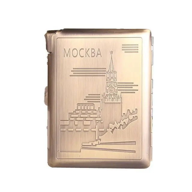Холдинг 20 чехол для сигарет с узором из Москвы зажигалкой табака газовая