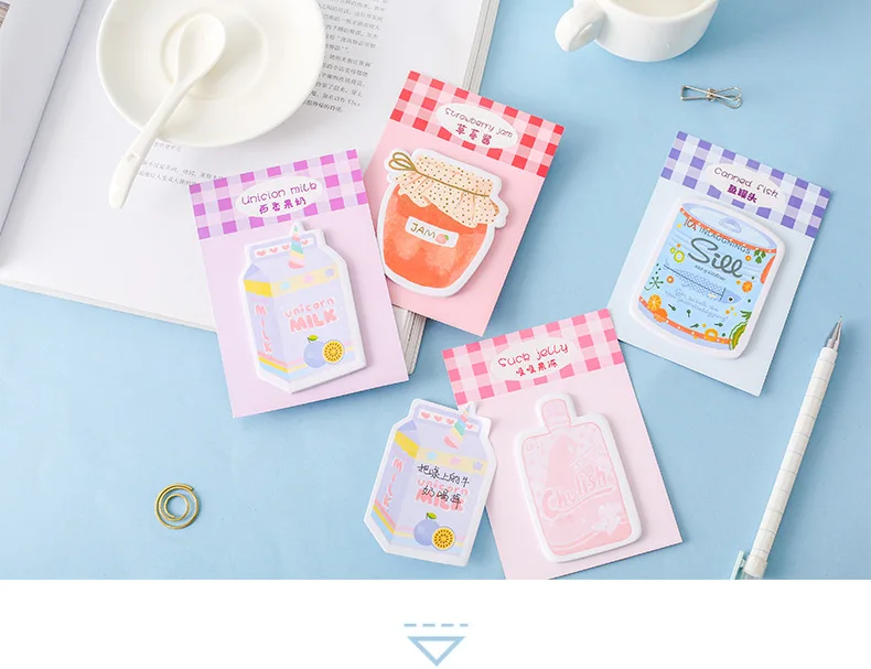 Kawaii Японская еда, молоко стикер для заметок Pad Note планировщик стикер бумага корейский Канцтовары Школьные принадлежности