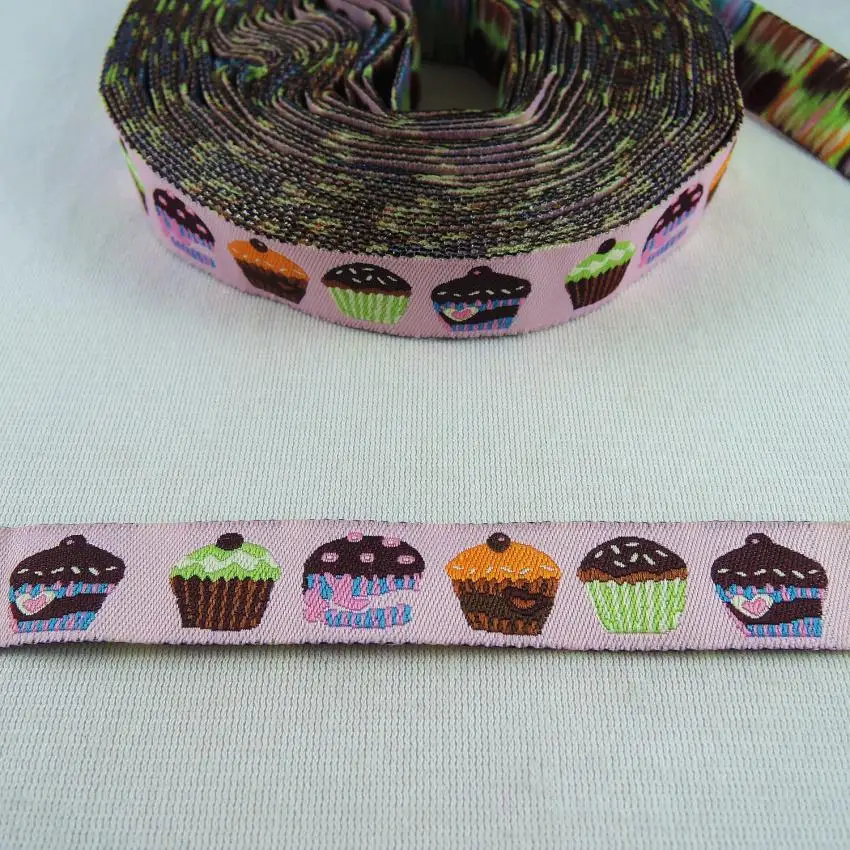 Новинка жаккардовая ткань 16 мм с рисунком торта 10 ярдов/партия оптовая продажа CX07