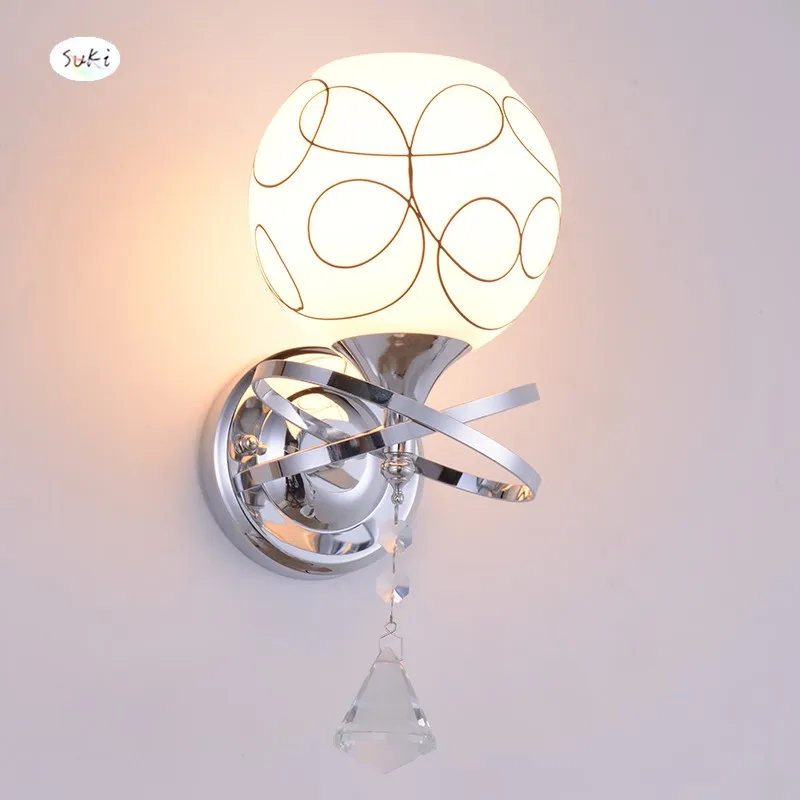 Полые стеклянные формы настенный светильник спальня ночники led современный