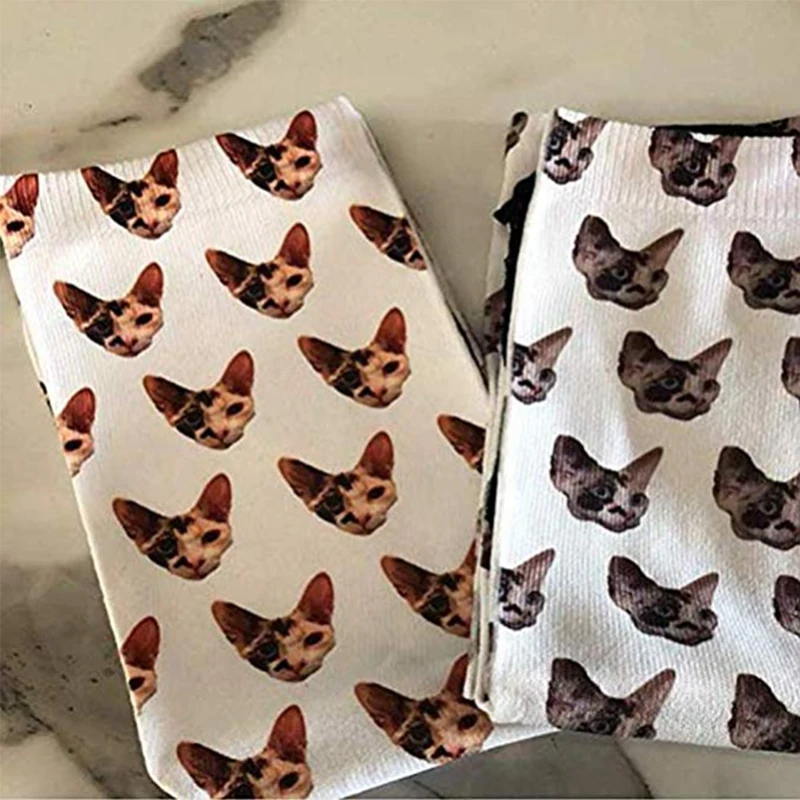 Забавные мужские носки с принтом crazy fashion оригинальные белые круглым вырезом