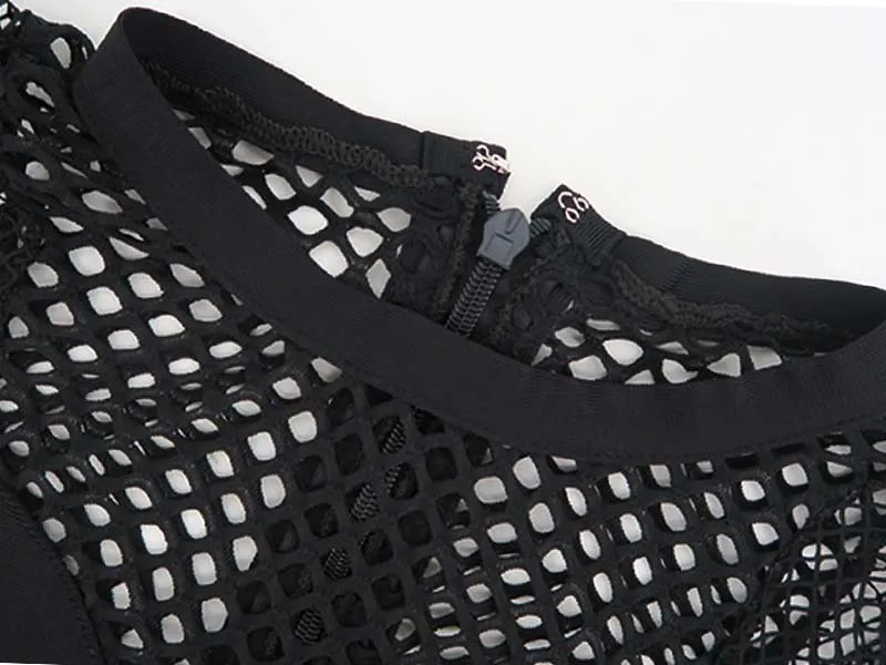 Женское короткое платье с открытой спиной элегантное ажурное круглым вырезом и в