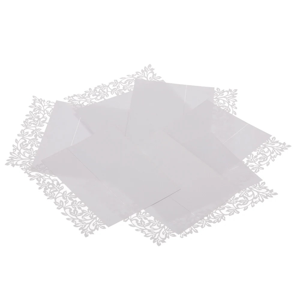 10 шт./упак. свадебные открытки белый резной цветок лоза бумажная открытка