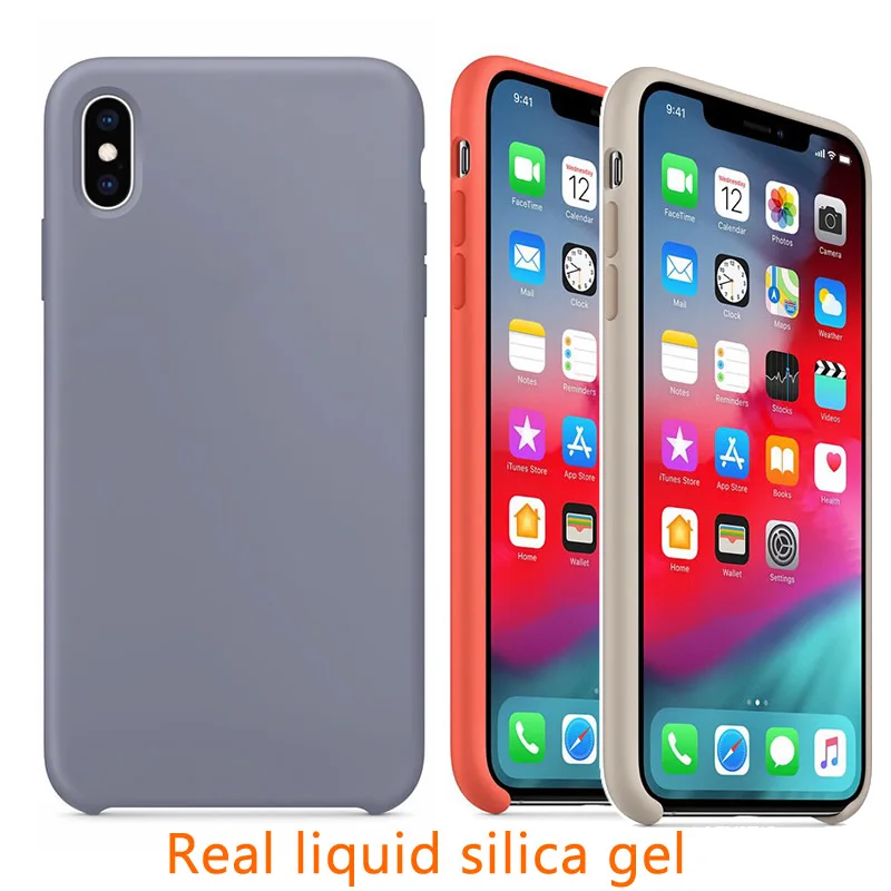 Чехол из жидкого силикона для Apple iPhone XS мягкий чехол ТПУ с защитой краев