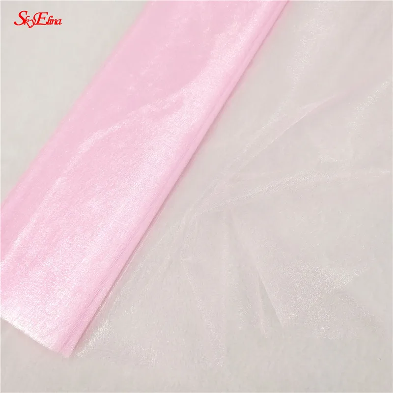 light pink 48 см* 5 м белая белоснежная пряжа для свадебных арок из прозрачной органзы, Тюлевая ткань, уличное украшение для свадьбы, дня рождения, вечеринки 5Z - Цвет: light pink