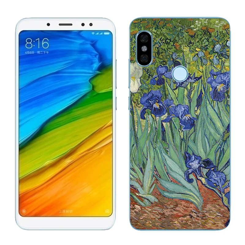 Чехол для Redmi Note 5 Pro 64 ГБ силиконовая задняя крышка с масляной росписью Xiaomi Prime Global