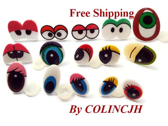 

100pairs/Lot Mix Eyes Free Ship Cartoon Craft Eyes For Doll Come With Washers