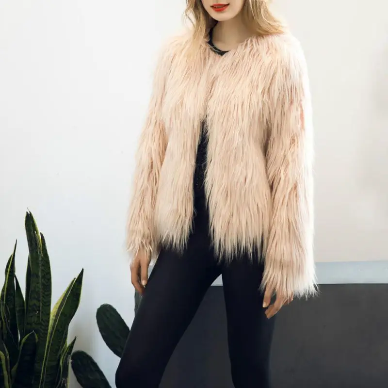 Женское зимнее черное меховое пальто с длинным рукавом верхняя одежда из