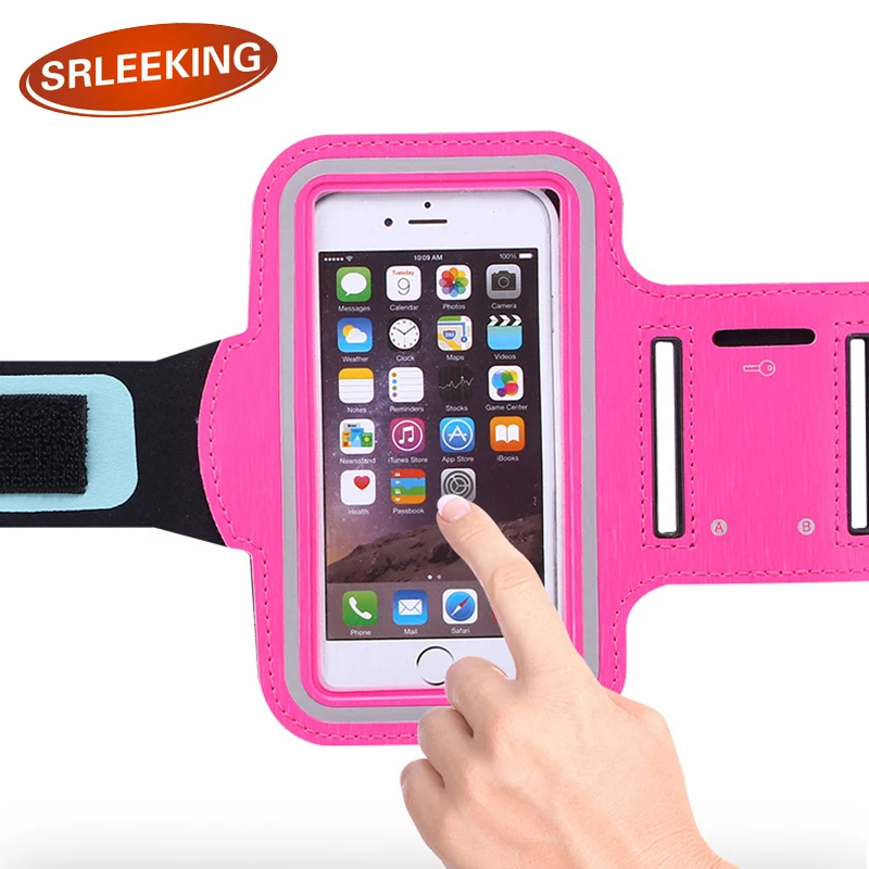 SRLEEKING водонепроницаемый PU спортивный чехол для телефона с ремешком бега iPhone 4 5 6 7