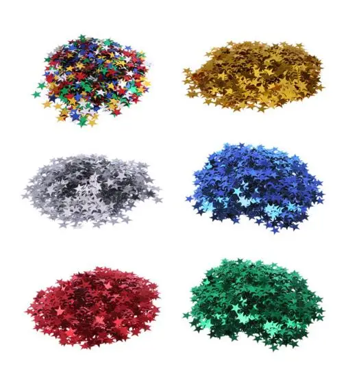 

Party Shiny Star Moon Confetti Queens 90th Ninetieth Birthday Jubilee Wedding Birthday Props colorful diameter 6mm 2000pcs/PACK