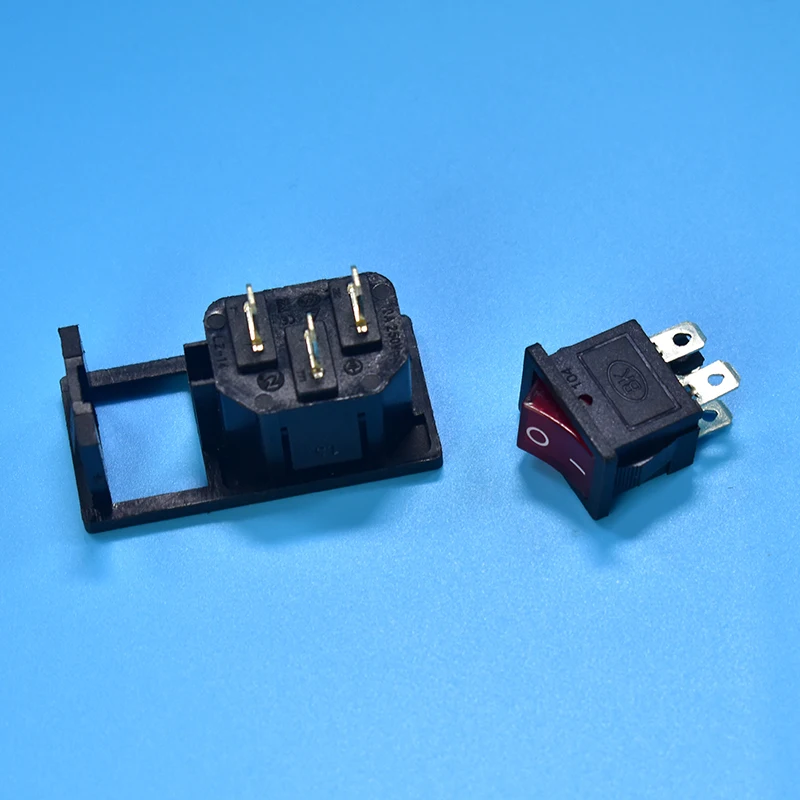 1 шт. панель IEC320 C14 Входная розетка включения/выключения SPST красный кулисный