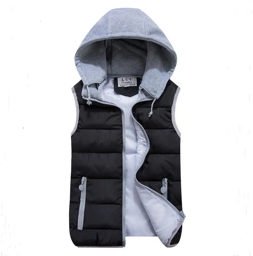 womens cotton wool collar hooded down vest removable hat hot high quality brand new female winter warm jacketouterwear thicken free global shipping