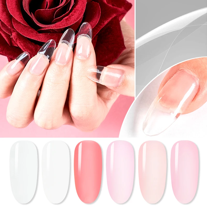 

Mtssii 8ml Quick Extension Poly UV Gel Clear White Pink Builder Nail Gel Polish for Nail Extensions Nail Forms Acrylic Tips