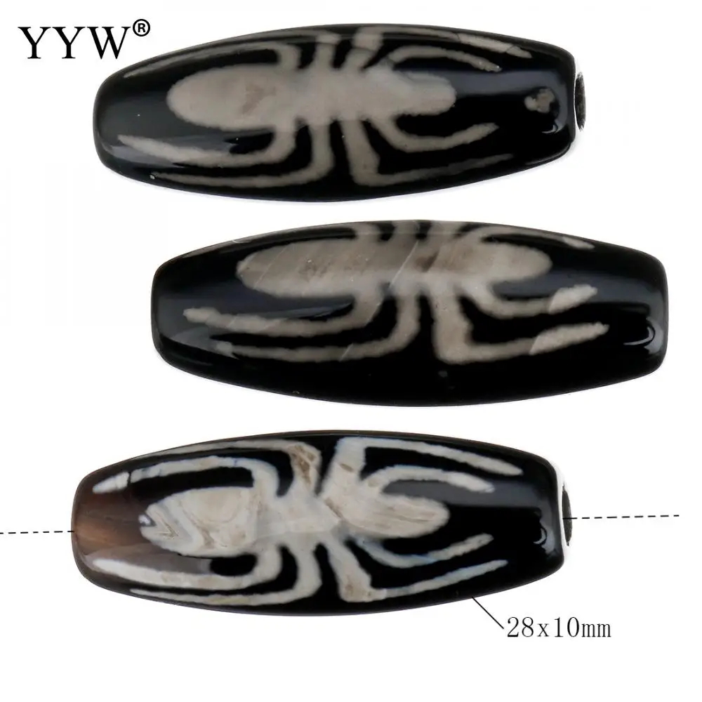 5pcs/lot Natural Tibetan Agates Dzi Beads Spider Jewelry for Necklace Making 28x10x10mm Hole:Approx 2.5mm |