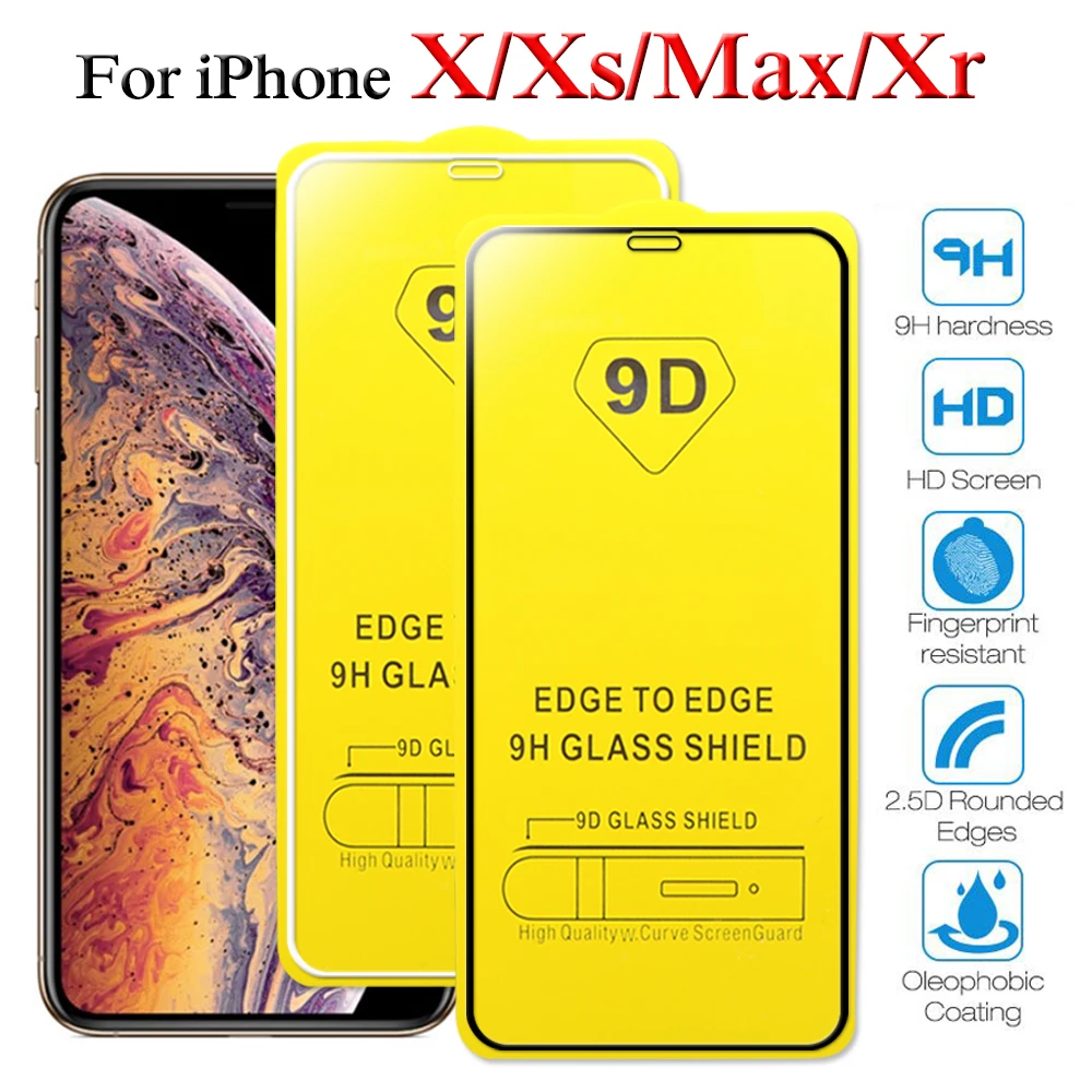 9d защитное стекло на iphone X Xs Max Xr экран протектор aphone 10 xmax закаленное лист полное