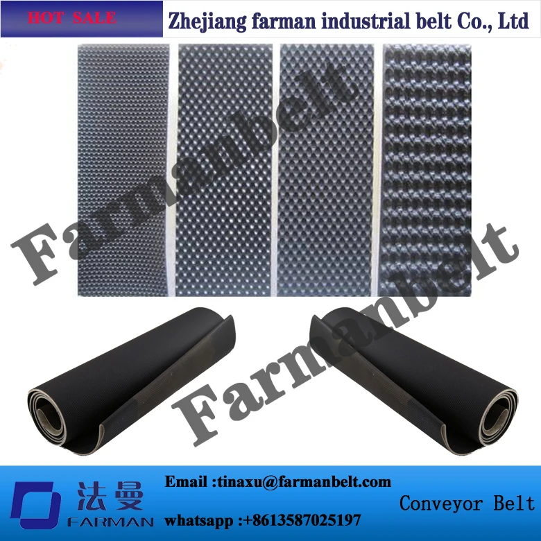 Горячая продажа черный алмаз ПВХ конвейерная лента для беговой дорожки