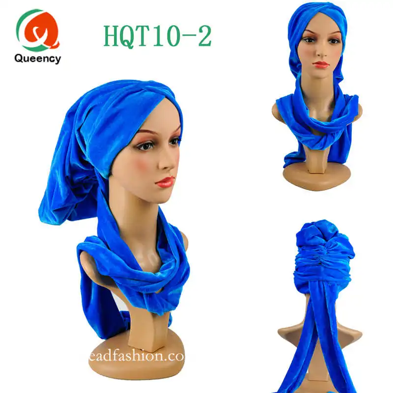 Однотонный головной убор Африканский 4 цвета бархатный тюрбан бандаж шириной 72*22