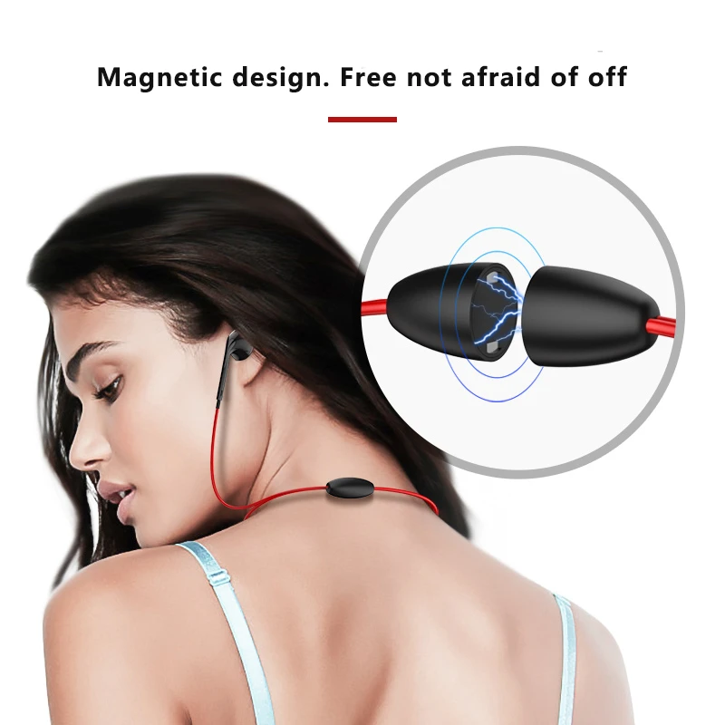 Магнитные Bluetooth наушники M & J беспроводные спортивные стереонаушники с