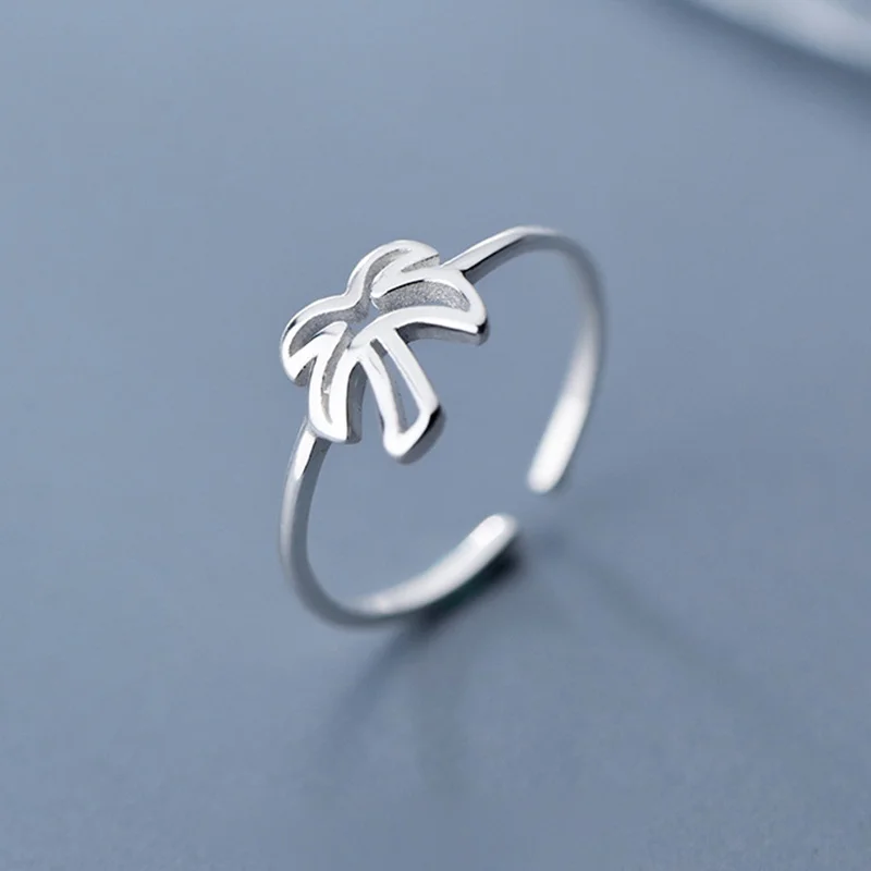 S925 Silver Ring Female Japanese And Korean Style Simple Small Fresh Beautiful Tree Opening Jewelry | Украшения и аксессуары
