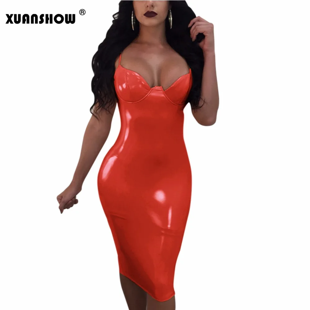 XUANSHOW 2018 женское сексуальное платье Осеннее облегающее без рукавов винтажное на